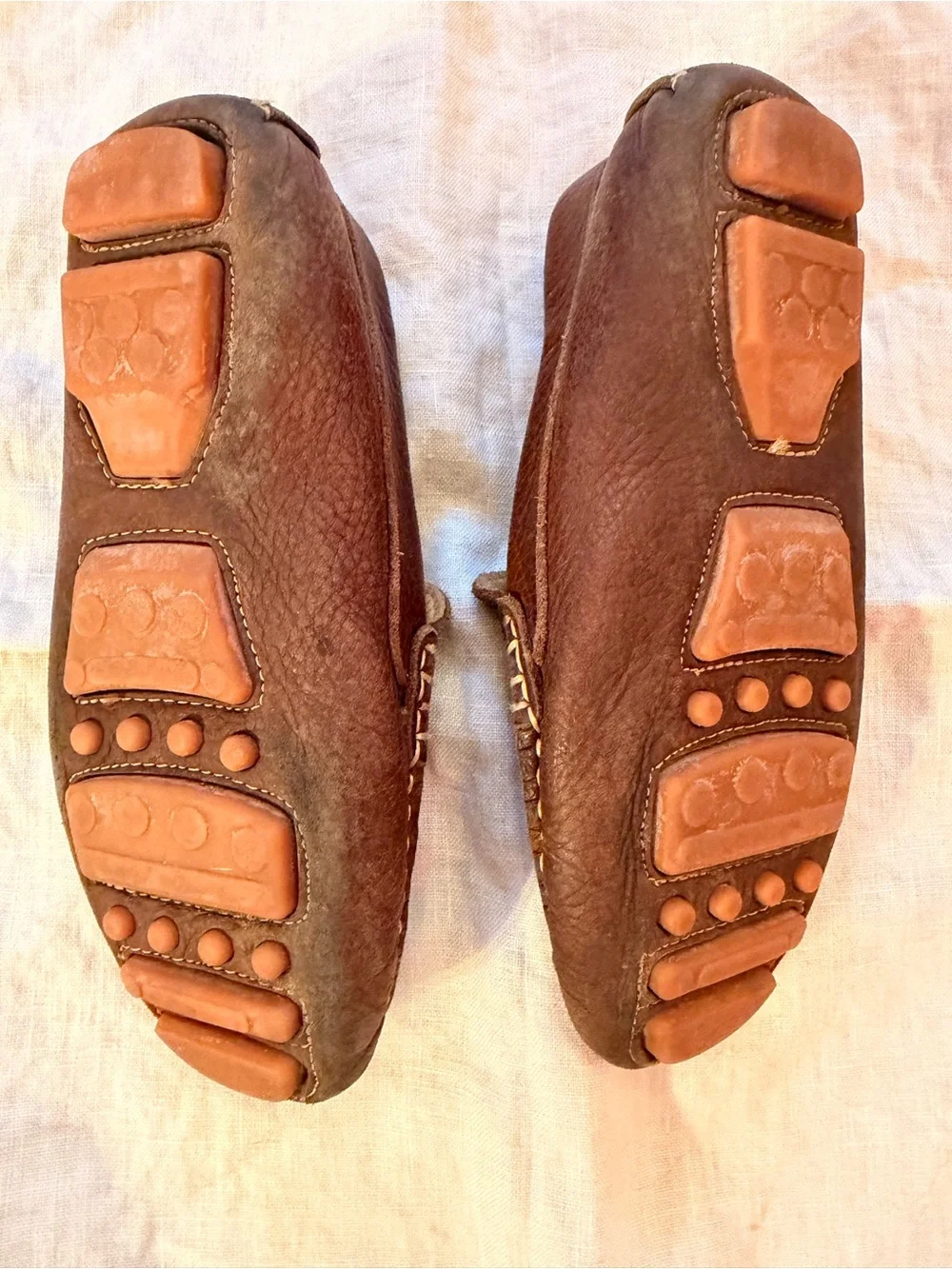 Tucker + Tate Brown Leather Penny Loafers with Contrast Stitching